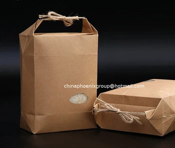 Dura-Pomoc 50pcs L14*W8*H20.5cm uzatvárateľnom papier taška na Darček Ryža, Čaj, Snack balenie potravín kraft tašky okno doprava zadarmo