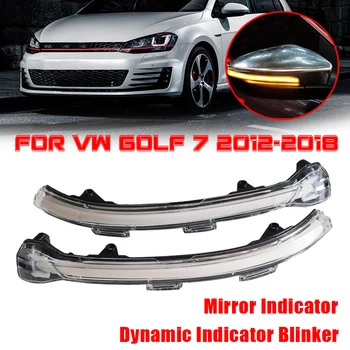 Dynamické Zase Signál, LED Svetlo, Tečúcej Vody, Blinker Bliká Indikátor Signálu Pre VW Golf 7 MK7 7.5 GLAXAY R Sportsvan Touran L II