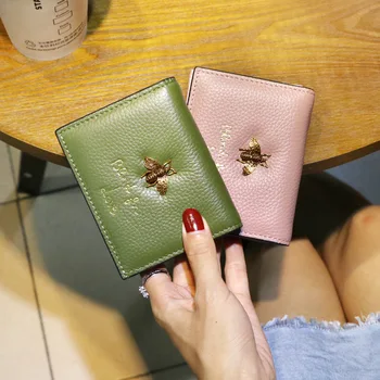 Dámske peňaženky a kabelky Originálne Kožené Módne Zvieracie vzory mini peňaženka Bee Peniaze taška List Krátke luxusný dizajn malé Kabelky