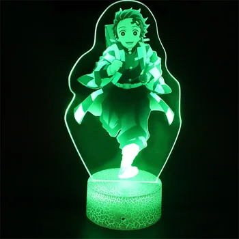 Démon Vrah 3D LED Nočné Svetlo Kimetsu Č Yaiba Kamado Tanjirou Kamado Nezuko Tabuľka Stolná Lampa Dekorácie Lampara Dieťa Vianočné Darčeky