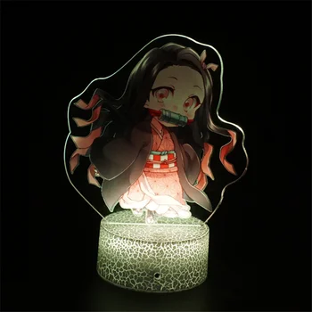 Démon Vrah 3D LED Nočné Svetlo Kimetsu Č Yaiba Kamado Tanjirou Kamado Nezuko Tabuľka Stolná Lampa Dekorácie Lampara Dieťa Vianočné Darčeky