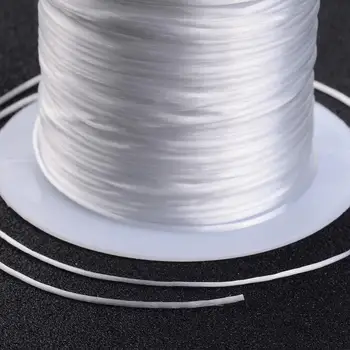 Elastické Vlákno Drôt Fit Lištovanie Šperky Kábel, Čierna/Biela , 0.8 mm, 10 m/roll