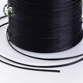 Elastické Vlákno Drôt Fit Lištovanie Šperky Kábel, Čierna/Biela , 0.8 mm, 10 m/roll