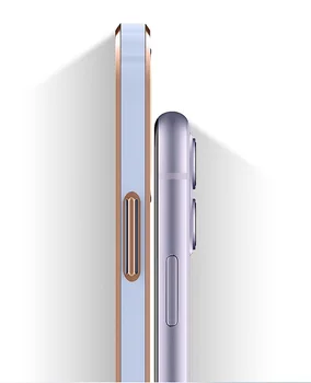 Elektrolytické pokovovanie Námestie Obyčajný Telefón puzdro Pre iPhone 12 Mini 12 11 Pro Max X XR XS Max 7 8 Plus SE2 Mäkké TPU Priehľadný Zadný Kryt