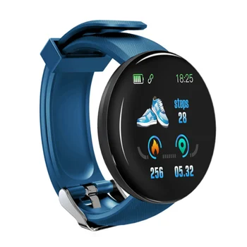 Elektronické D18 Smart Hodinky Muži Ženy Krvný Tlak Kolo Bluetooth Smartwatch Nepremokavé Športové Hodinky Pre Android Ios
