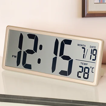 Elektronické Digitálne Nástenné Hodiny LCD Kalendár Mechanizmus Nástenné Hodiny Nixie 3d Led Tichý Reloj Lcd Porovnanie Obrie Lcd Hodiny AA50WC