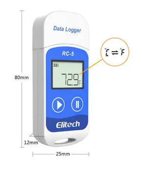 Elitech RC-5 USB Dátový Záznamník Teploty Záznamník GSP-6 Teplota Vlhkosť Dátového Záznamníka 2 Snímač Teploty Sondy