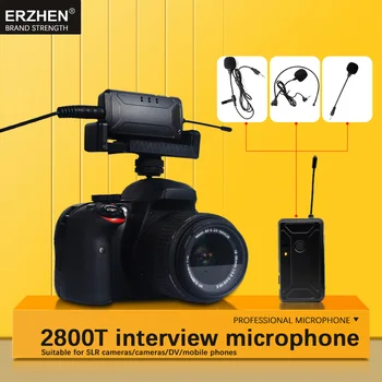 ERZHEN 2.4 G lavalier klope mikrofón kondenzátor pre kameru / telefón bezdrôtový headset mikrofón s 3,5 mm Nahrávanie Video kamera VLOG