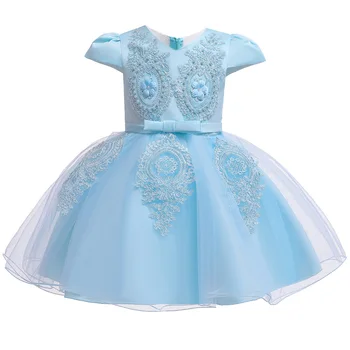 Európska Americký detské šaty dieťa narodeniny princezná šaty dievča nášivka gázy pettiskirt kvet dievča strany večerné šaty