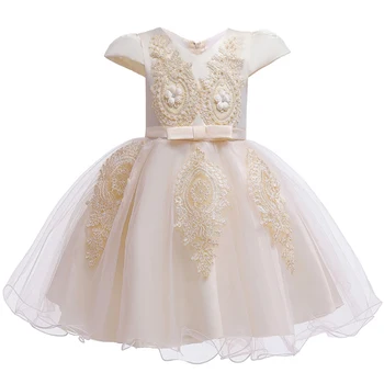 Európska Americký detské šaty dieťa narodeniny princezná šaty dievča nášivka gázy pettiskirt kvet dievča strany večerné šaty