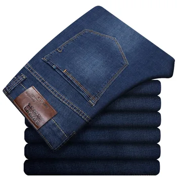 Extra veľké pánske džínsy pribrala 160 kg plus veľkosti 6XL 7XL 8XL 9XL 10XL pás 132 nohavice 44 46 48 50 52 elastické jeseň modrá
