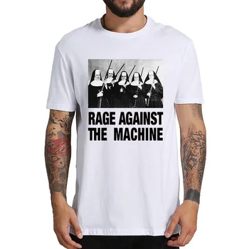 EÚ Veľkosť Bavlna Tričko Rage Against The Machine Mníšky Zbrane Rap-Metalová Kapela TShirts Priedušná Fitness Posádky Krku Topy