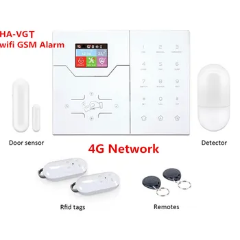 Farebný Displej HA-VGT Bezdrôtové pripojenie RJ45 Ethernet TCP IP Alarm 4G GSM Alarm Systém 32 bezdrôtové pásmo App a WebIE Ovládanie zabezpečovacieho Systému