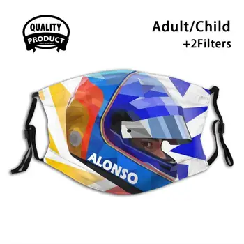 Fernando Alonso JE Prilba Opakovane Úst Maska Umývateľný Filter Proti Prachu pleťové Masky Fernando Alonso Španielsko F2 F3 Kočíka Norris