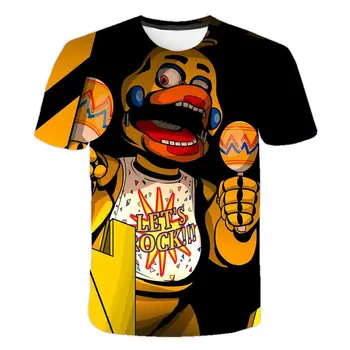 Filmy a komiksy detí 3D Freddie tlač vzor detské oblečenie leto je horúce-predaj módnych cartoon dievča, chlapec T-shi