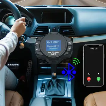 FM Vysielač Bezdrôtový Stereo A2DP Hudobný Prehrávač MP3, Bluetooth Súprava Handsfree Nabíjačka do Auta Napätie Displej