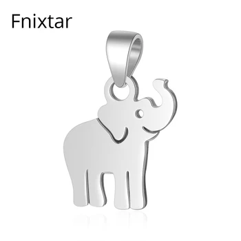 Fnixtar 925 Sterling Silver Slon Visieť zobrazili kľúčové tlačidlá Nezávislá Módne Leštené Šperky DIY Zvierat Mini Kúzlo Korálky 2ks/veľa