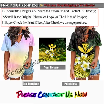 FORUDESIGNS Plus Veľkosť Ženy Krátke Topy, Tričká Polynézskej Havajské Korytnačka Kvet Tlač Lady Mäkké Voľné tvaru Camiseta Femme