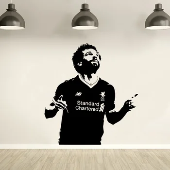Futbalista Mohamed Šélachom Vinyl na Stenu-Nálepky Domova Liverpool Futbal Wall Art Odtlačkový Slávne Futbalové Hviezdy Plagát AZ173