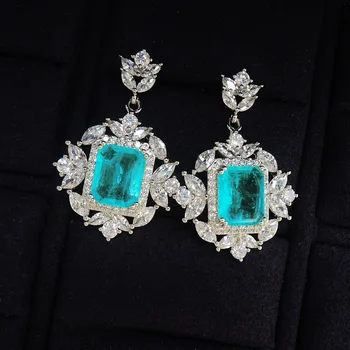 FXLRY Módne, elegantné AAA zelenými zirkónmi vintage náhrdelník prívesok náušnice krúžok jewerly sady pre ženy