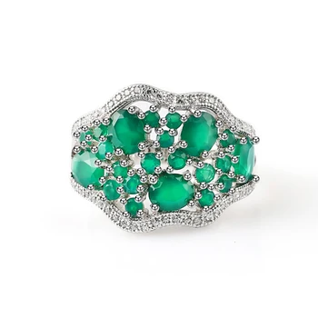 GEM BALET 14.31 Ct Prírodné Zelené Achát Vintage Šperky Nastavuje Čisté 925 Sterling Silver Drahokam Náušnice, Prsteň Pre Ženy Pokutu
