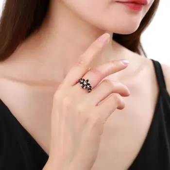 GEM BALET Prírodné Multicolor Drahokam Kvet Krúžok Reálne 925 Sterling Silver Turmalín Prstene Pre Ženy Zapojenie Šperky