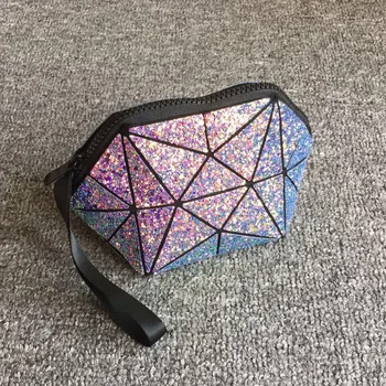 Geometrické semi kruhu kozmetická taška pre ženy toaletná taška fashional make-up taška značky