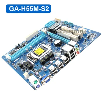 GIGABYTE GA-H55M-S2 Ploche Dosky H55 H55M Socket LGA 1156 i3 i5 i7 DDR3 VGA 8G Micro-ATX Pôvodná Používané Doske H55M-S2