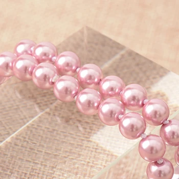 Glouries Ružové Perly, Korálky 8 mm Veľkosť Pre Diy Dlho, Imitácie Perál Očarený Náhrdelník 36inch Ženské Šperky Veľkoobchod H862