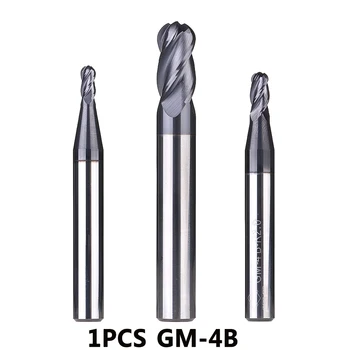 GM-4B pevné volfrámové ocele 4 flauta loptu nos potiahnuté konci mlyn cnc frézovanie fréza rezné nástroje pre obrábanie kovov profil HRC45