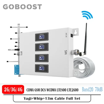 GOBOOST Signálu Zosilňovač 2G, 3G, 4G LTE 800 Signál Booster GSM 900 DCS 1800 UMTS 2100 Repeater Cellular Mobile Zosilňovač súpravy 70 db