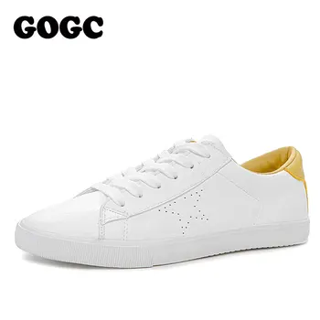 GOGC 2021 Soft Topánky Biele Tenisky dámy topánky bežné Ženy, Leto, Jar Priedušná Diery Kožené dámske Topánky Ploché G786