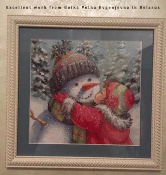 Gold Collection Počíta Cross Stitch Nastaviť Bozk pre Snehuliak, Vianočný Sneh v Zime DIM 70-08833 08833