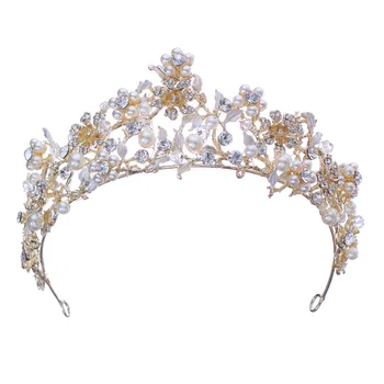 Golden crown svadobné hlavu nosenie svadobné tiaras a koruny, Svadobné vlasy, Šperky