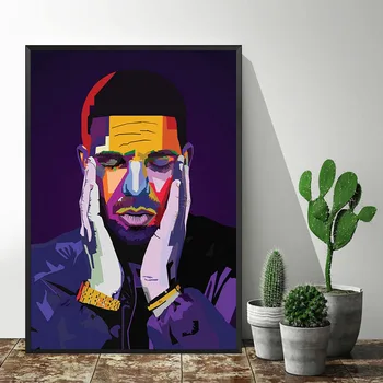 GX2082 Drake Pop Art Hip Hop Rapper Hudby Spevák Star Plagát Maľovanie Tlač Maliarske Plátno pre Domáce Dekorácie
