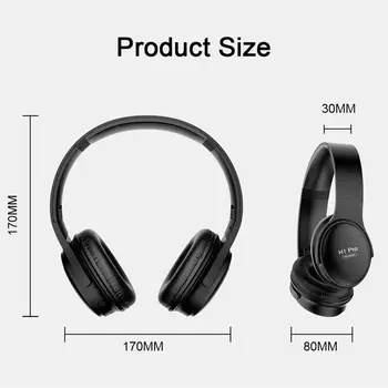 H1 Pro Bluetooth Slúchadlá HiFi Stereo Zrušenie Herné Headset Viac-Hluk ucho Bezdrôtové Slúchadlá s Mikrofónom Podpora TF Kariet