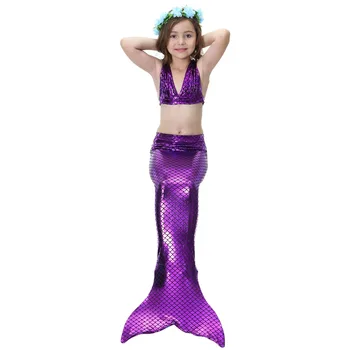 Halloween Cosplay Morská Víla Plavky Dievčatá Rybí Chvost Little Mermaid Party Bikini Deti Plávať Nosenie Na Pláži, Baby, Plavky Baby Kombinézu