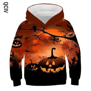 Halloween Tekvica svietidlá Najnovšie tlač Deti hoodies módne chlapci dievčatá kapucňou pulóver Dieťa kostým hoodies Mikina