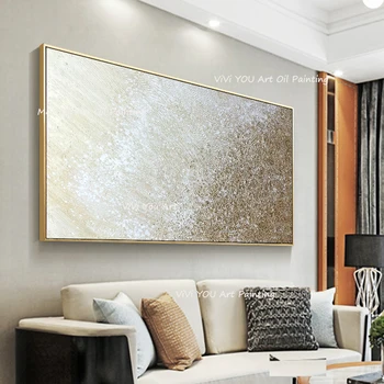 Handpainted plátno na maľovanie Domáce dekorácie Moderné abstraktné Zlato olejomaľba domova wall art obraz pre miestnosti dekorácie