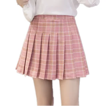 Harajuku Krátke Sukne Nový Kórejský Kockované Sukni, Ženy Zips Vysoký Pás Školské Dievča Skladaný Kockované Sukni, Sexy Mini Sukne Plus Veľkosť