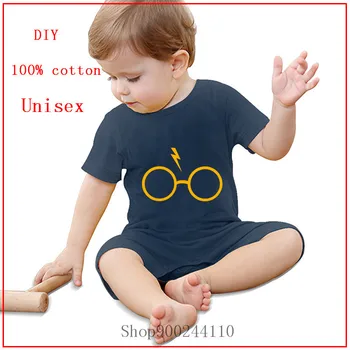Harry Okuliare-Jazva Potter-žltá Kombinézach baby One-Kusy roztomilý oblečenie pre batoľa dievčatá a chlapci sa v Lete Unisex Dieťa Obliekať