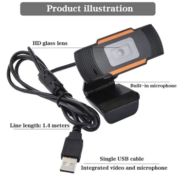 HD 1080P Webcam PC Mini USB 2.0, Web Kamera S Mikrofónom USB Počítača Kamera Pre Live Streaming Kamera 1080P/480P