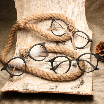 HDCRAFTER okrúhle okuliare rámy pre ženy, Drevo, Zrno Optické Okuliare, Rám s jasný Objektív Muži Ženy Okuliare na Čítanie