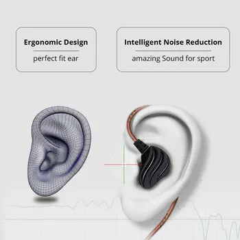 HIFI Stereo Bass Slúchadlá 3,5 mm Ovládač Dual In-ear Slúchadlá Športové Slúchadlá Slúchadlá s Mikrofónom pre Xiao pre Huawei