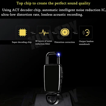 Hlasový záznamník mini nahrávanie, diktafón mikro audio zvuk digitálny profesionálny flash tajné USB, záznam