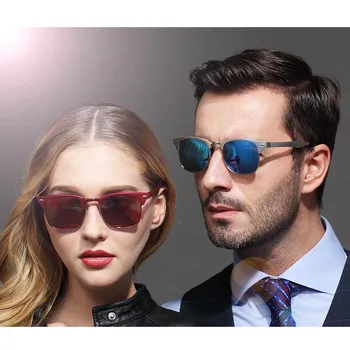 Hliník Horčík retro HD Polarizované slnečné okuliare muži ženy Luxusný Dizajn Značky Povlak Jednotky Odtiene gafas De Sol Masculino