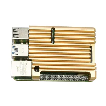 Hliníkové Zlato Krytu Prípade Kovovým plášťom Box Chladič pre Raspberry Pi 4 Model B