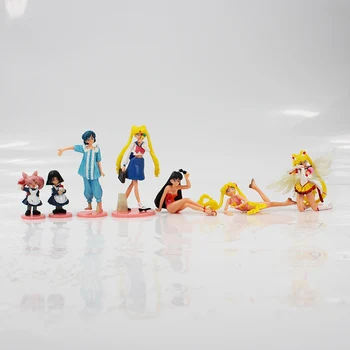Horúce Anime 7pcs/veľa Sailor Moon Obrázok Hračky Mars a Venuša Mercu Jupiter PVC Akcie Obrázok Model Hračky, Bábiky Pre Deti Darčeky