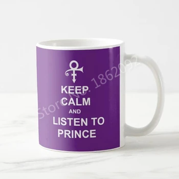 Horúce Udržať Pokoj a Počúvať Princ Hrnček Purple Rain Symbol Káva Hrnček na Čaj Pohár v Pohode Princ Roger Nelson Minneapolis Zvuk Dary
