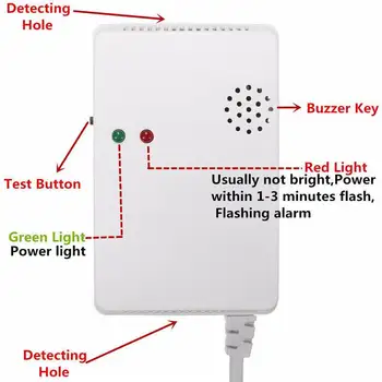 Horľavý Plyn Alarm LPG SKVAPALŇOVANIE Uhlia, Zemného Plynu Úniku Samostatný Detektor Senzor Vysoko Citlivé Pre Home Security Bezpečnosť